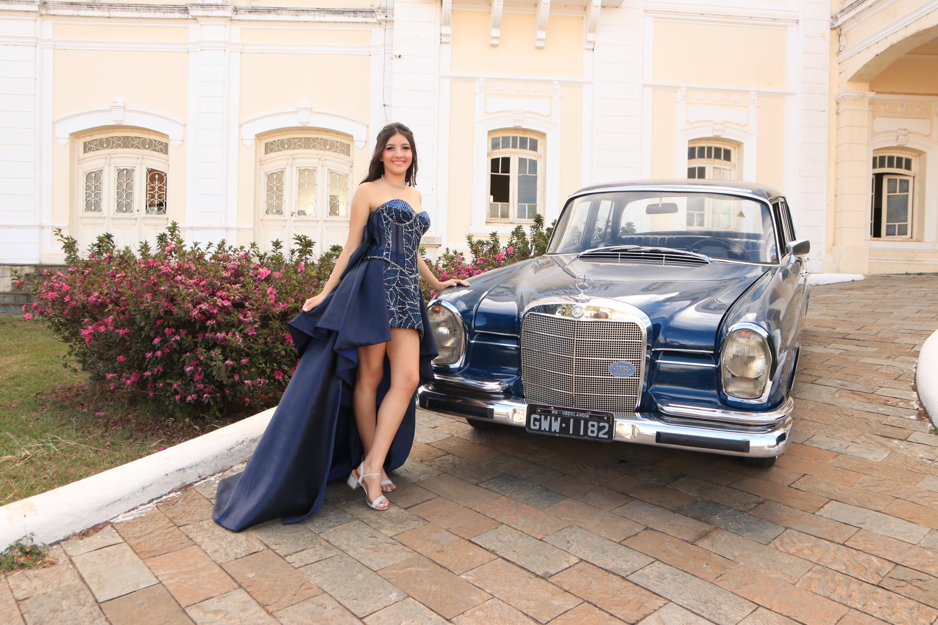 Vestido Azul Marinho Recepção - Detalhe